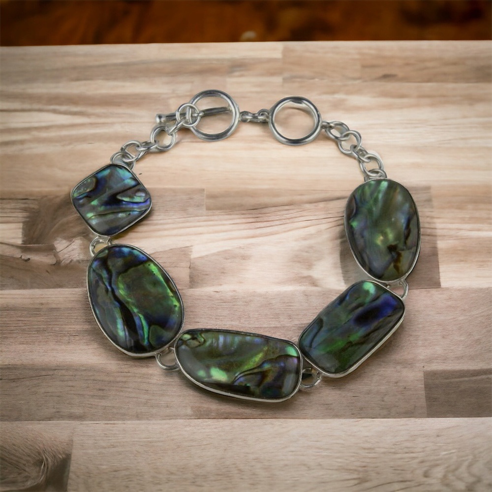 Sterling Silver and Abalone Bracelet